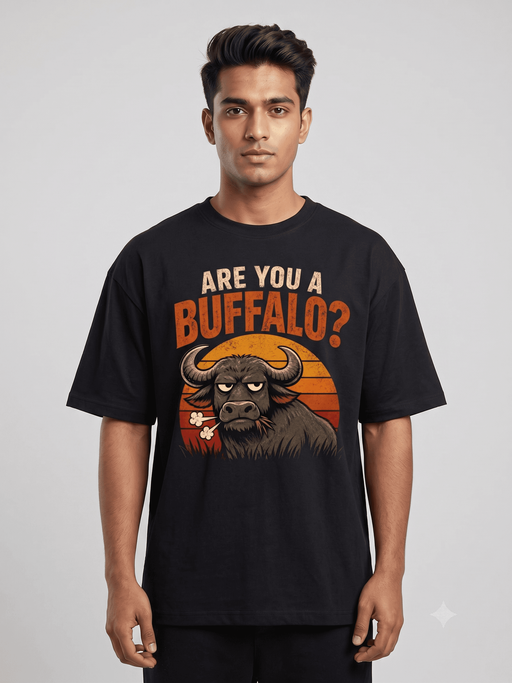 Are You A Buffalo? — Black — On Model (real)