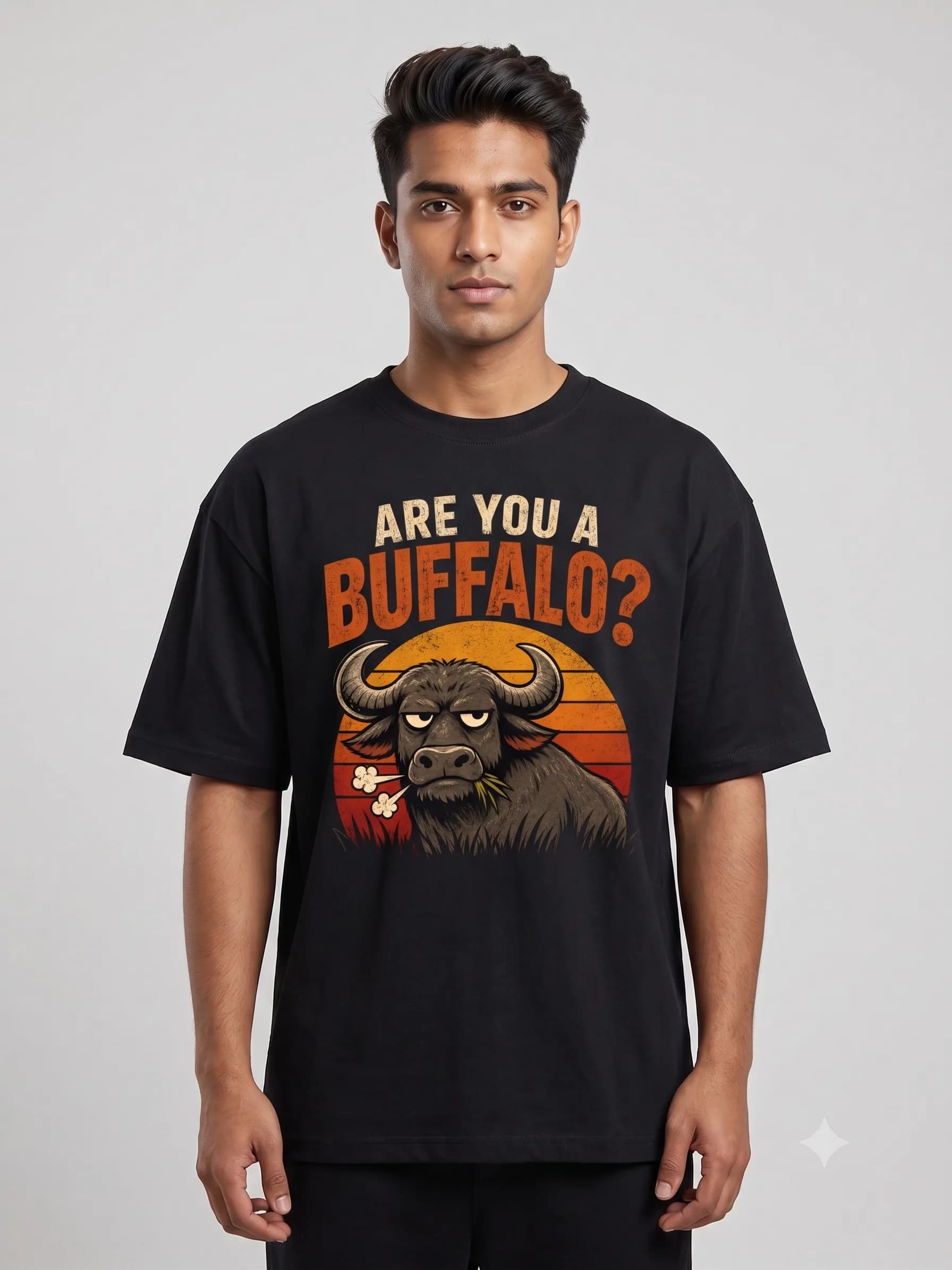 Are You A Buffalo? — Black — On Model (real)