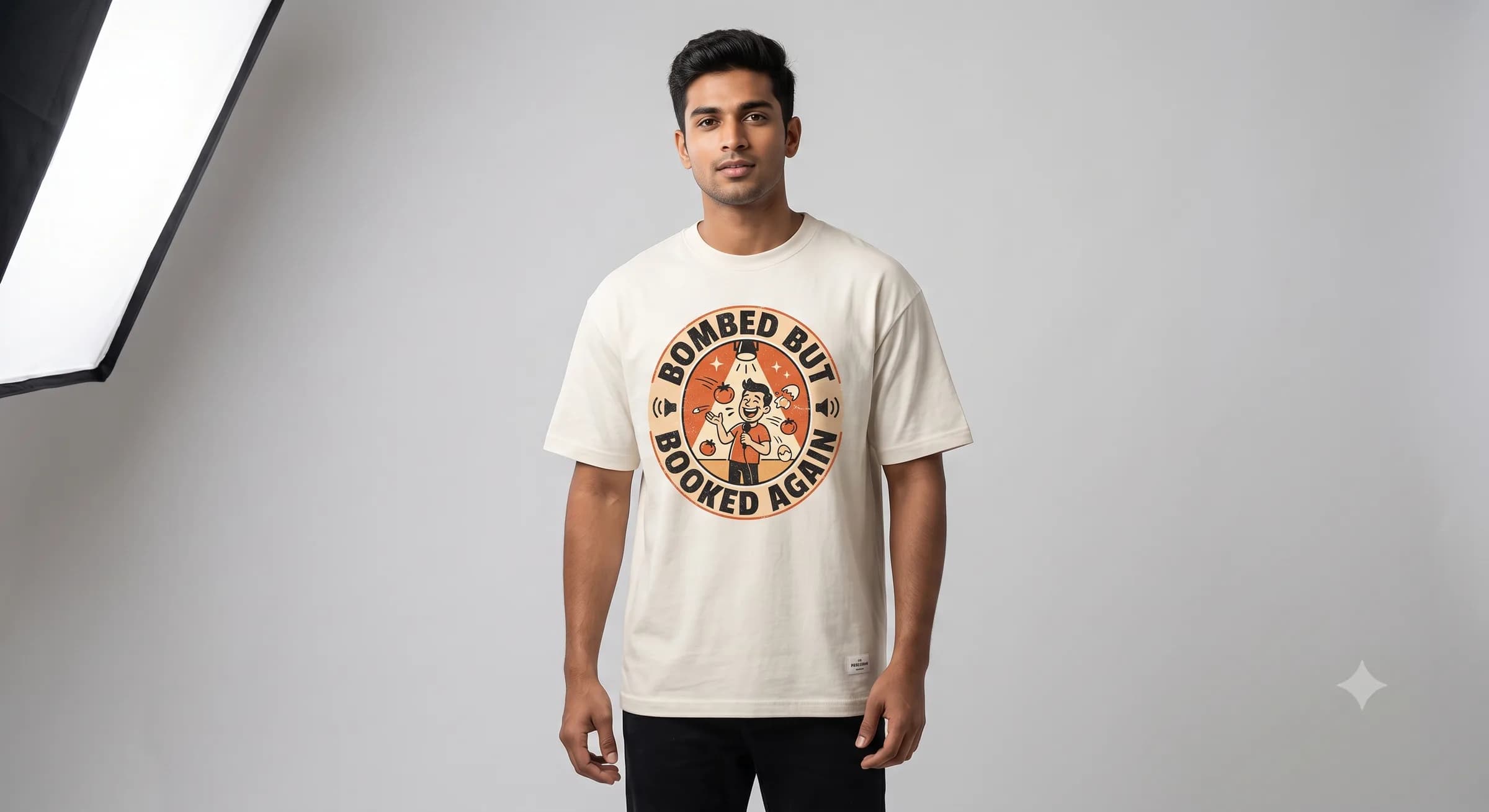Bombed But Booked Again — White — On Model (real)
