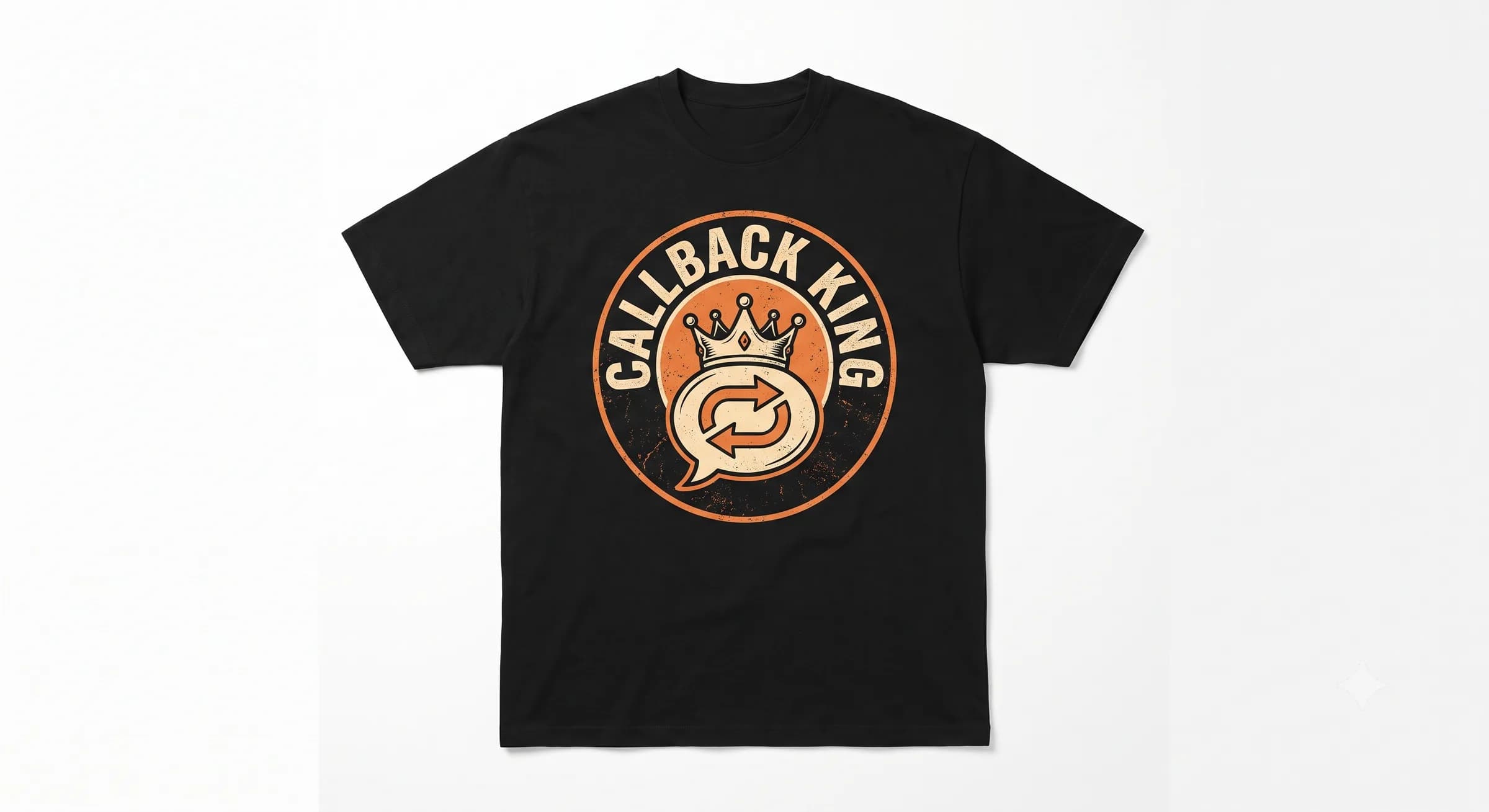 Callback King — Black — On T-Shirt (real)