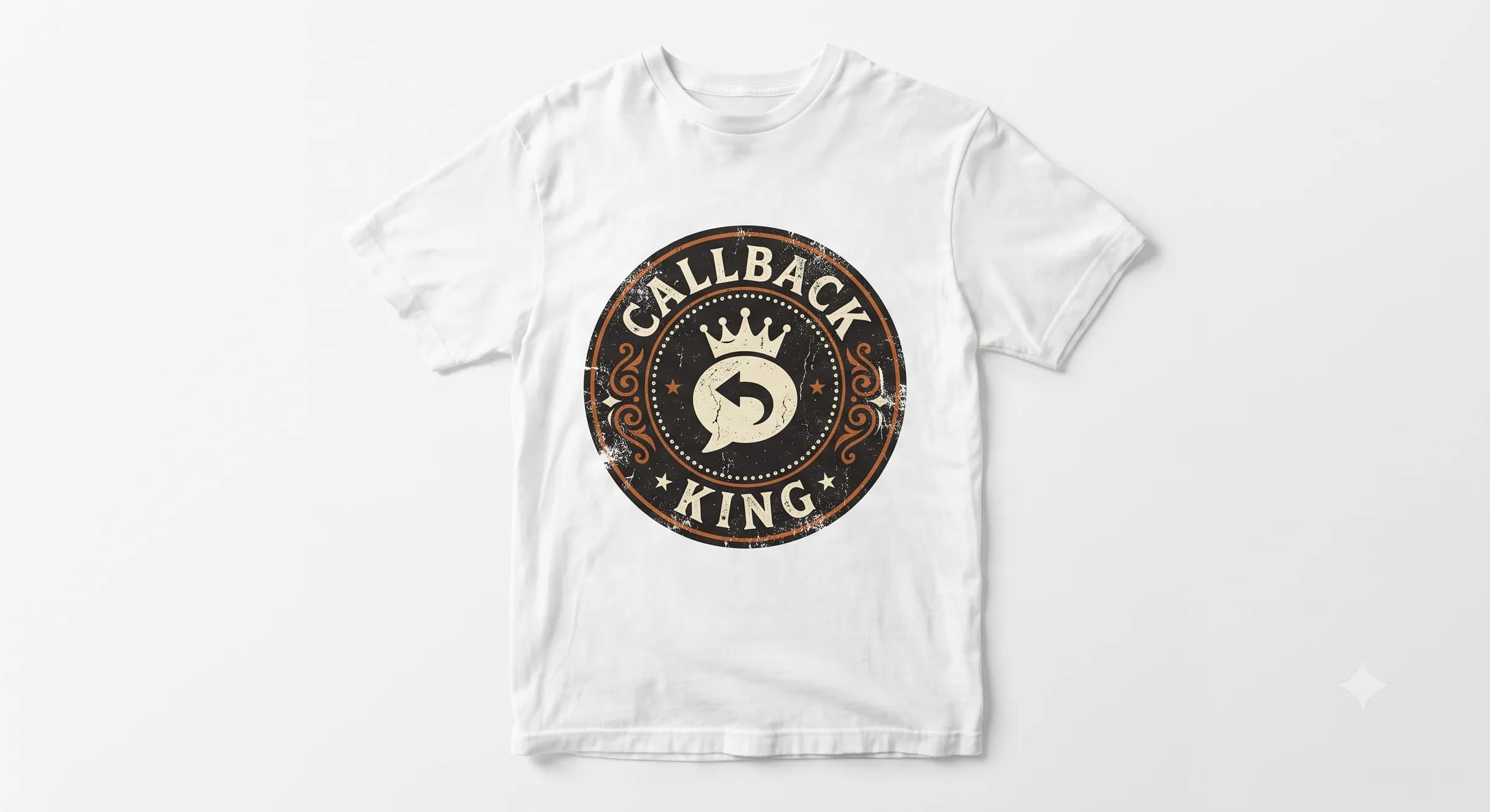 Callback King — White — On T-Shirt (real)