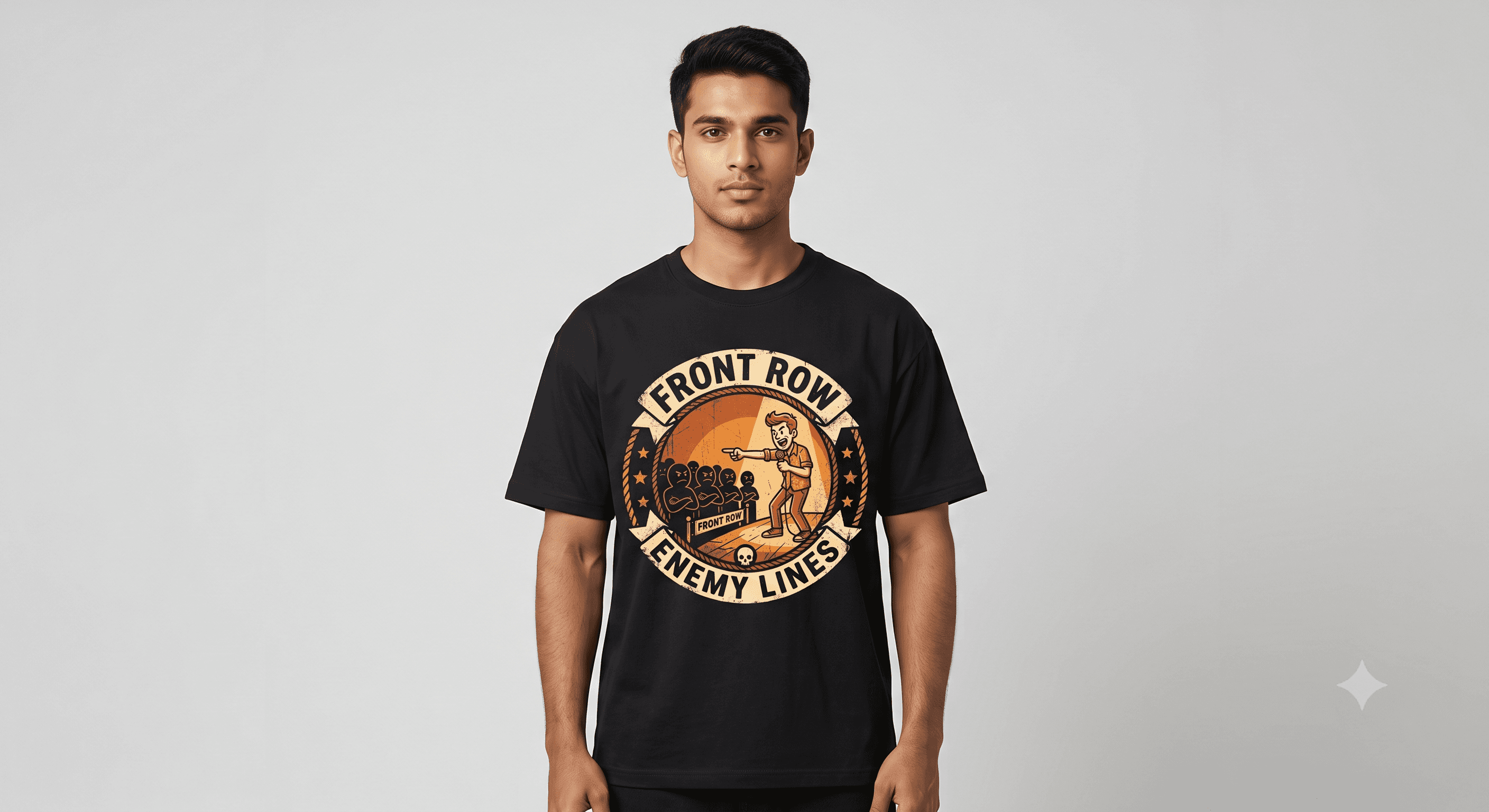 Front Row Enemy Lines — Black — On Model (real)