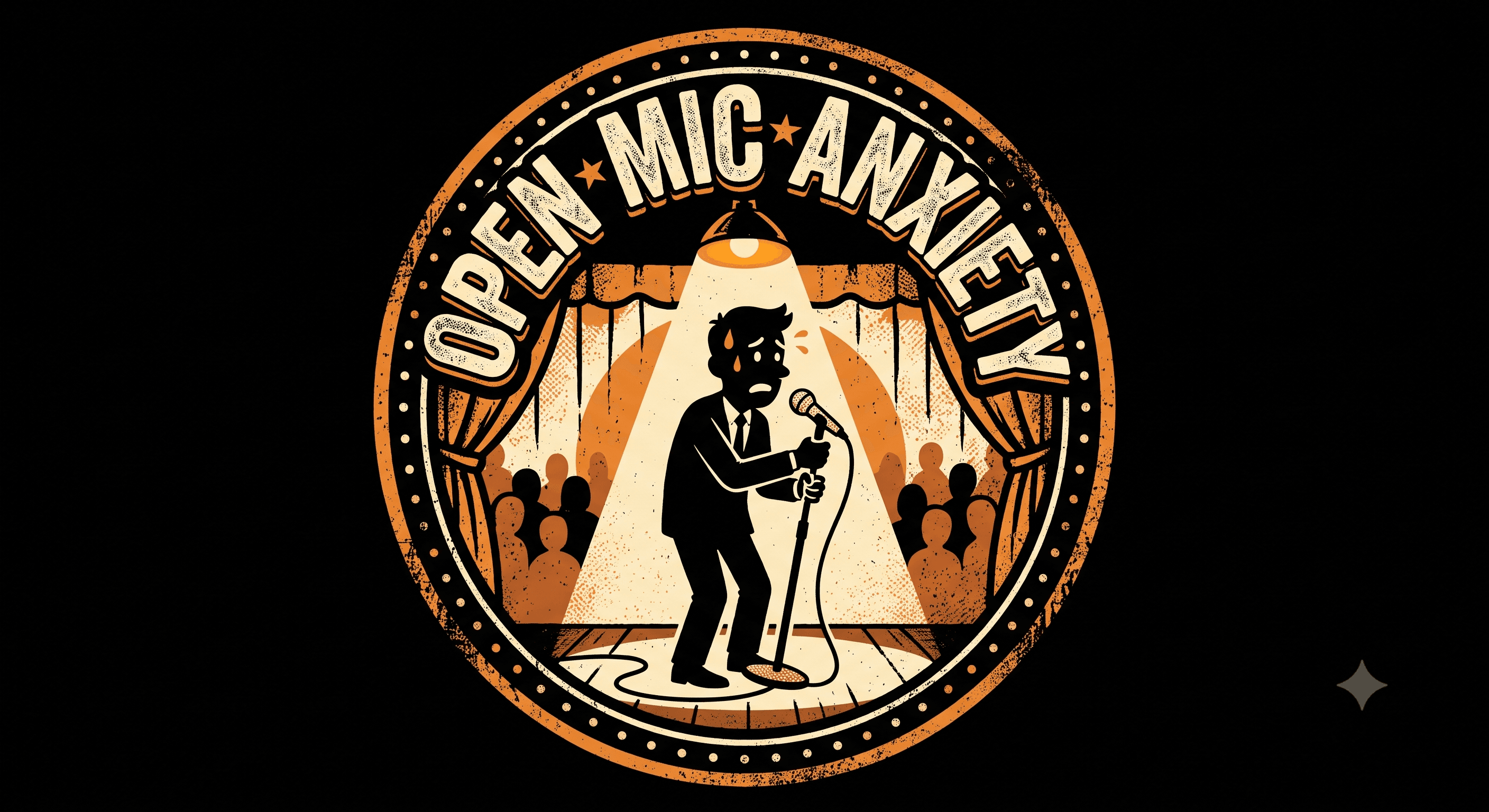 Open Mic Anxiety — Black — On T-Shirt (real)