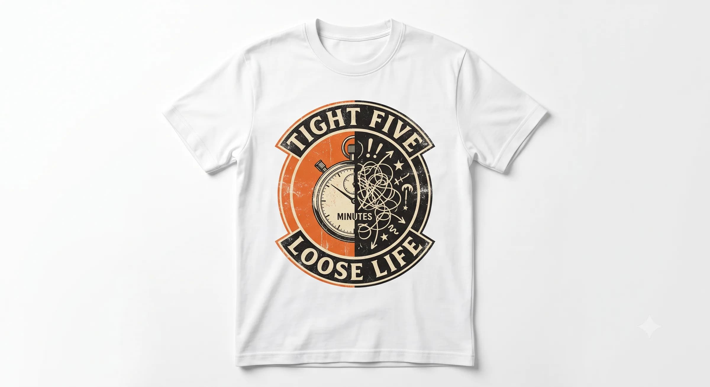 Tight Five Loose Life — White — On T-Shirt (real)